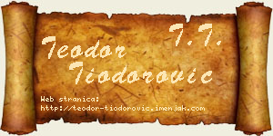Teodor Tiodorović vizit kartica
